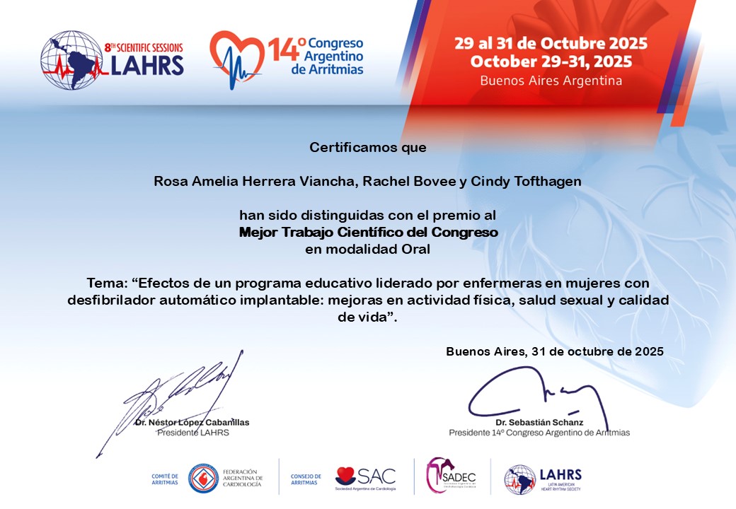 Diploma LAHRS-CAA 2025 mejor oral